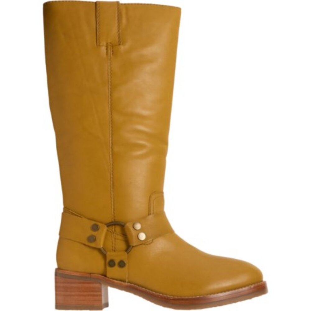 FRYE Free People Leather Camryn Tall Shaft Boots in Mustard NIB Campus 14L Style - Picture 4 of 8
